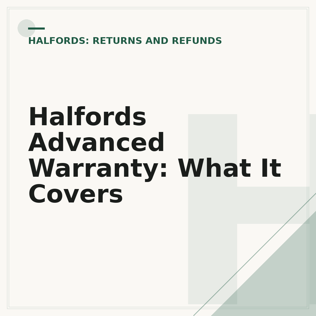 Halfords Advanced Warranty: What It Covers