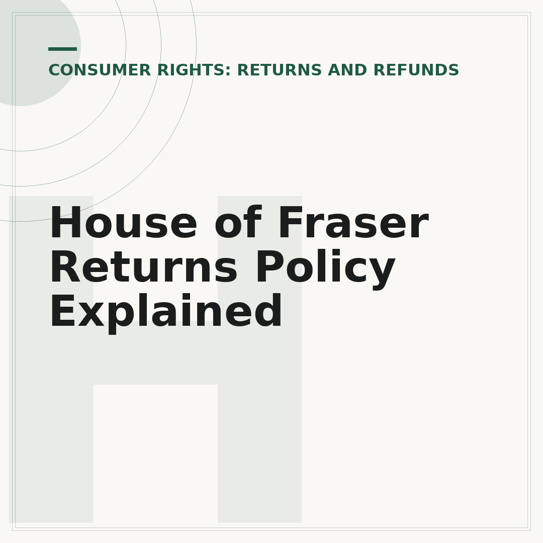House of Fraser Returns Policy Explained