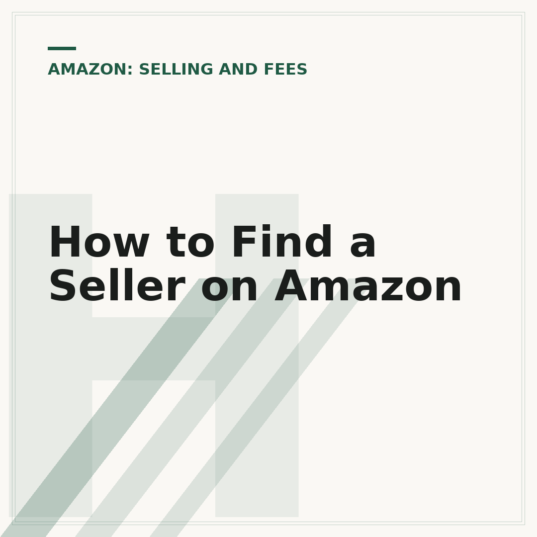 How to Find a Seller on Amazon