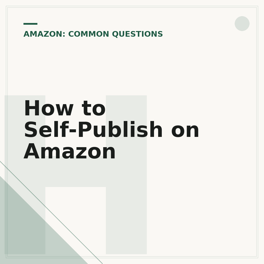 How to Self-Publish on Amazon