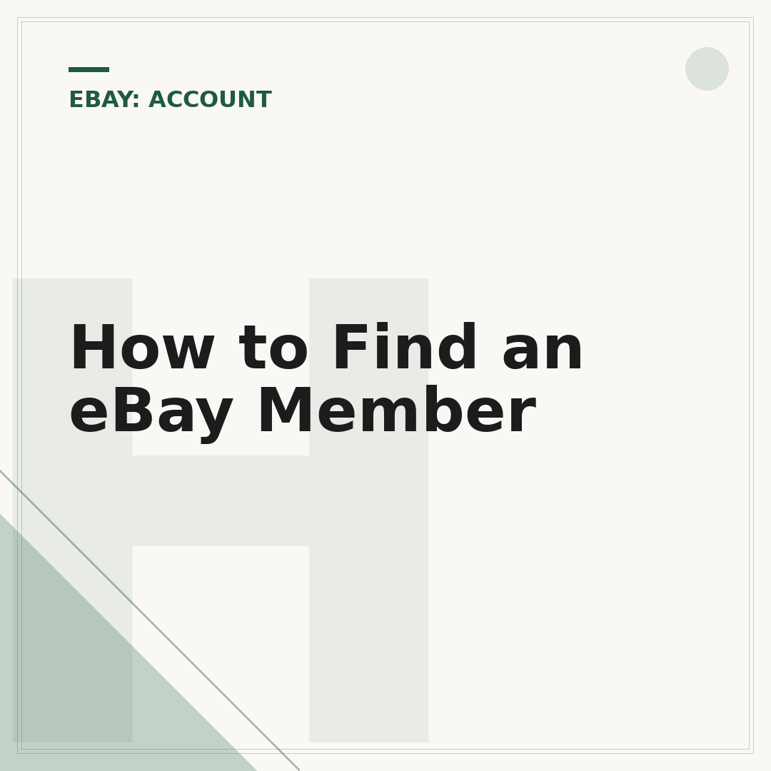 How to Find an eBay Member