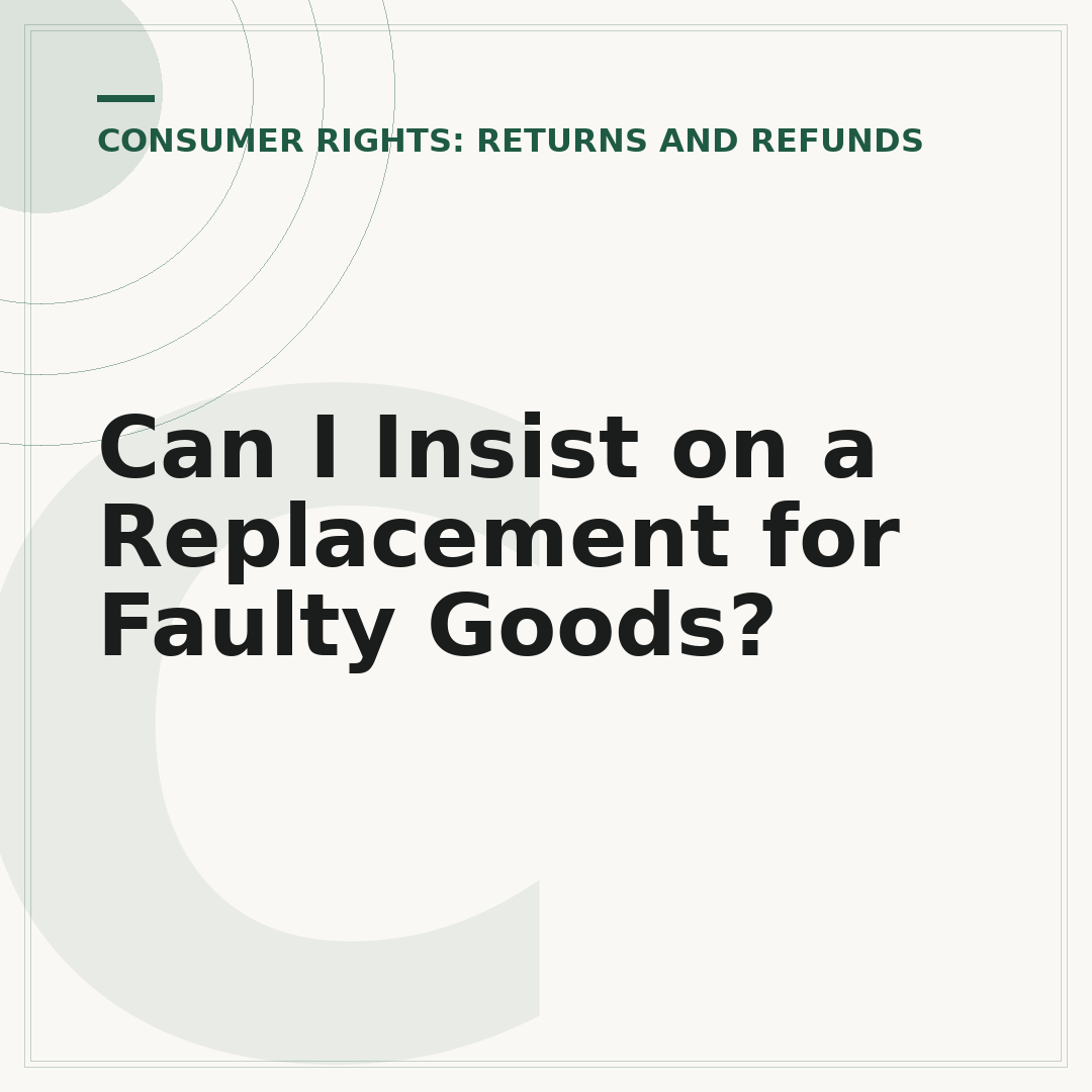 Can I Insist on a Replacement for Faulty Goods?