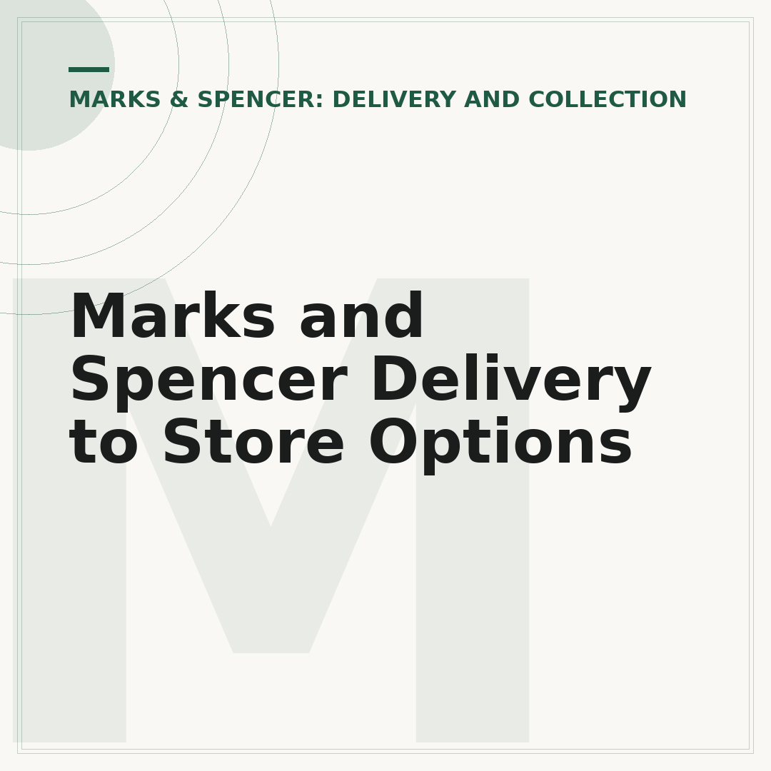 Marks and Spencer Delivery to Store Options