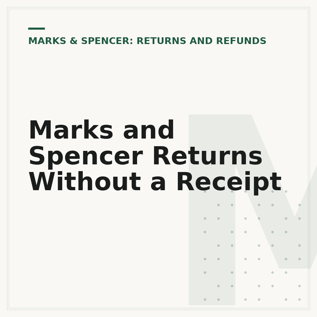 Marks and Spencer Returns Without a Receipt