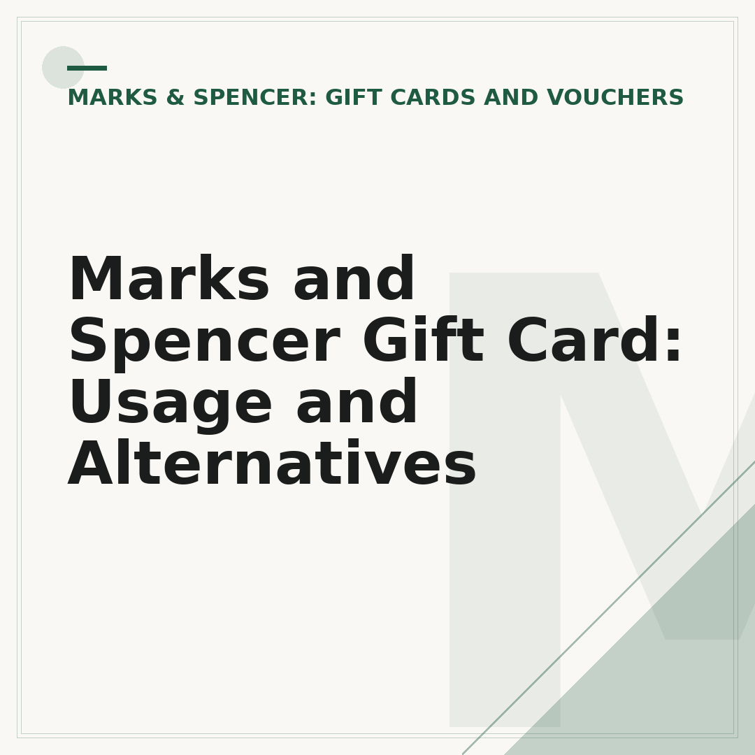 Marks and Spencer Gift Card: Usage and Alternatives