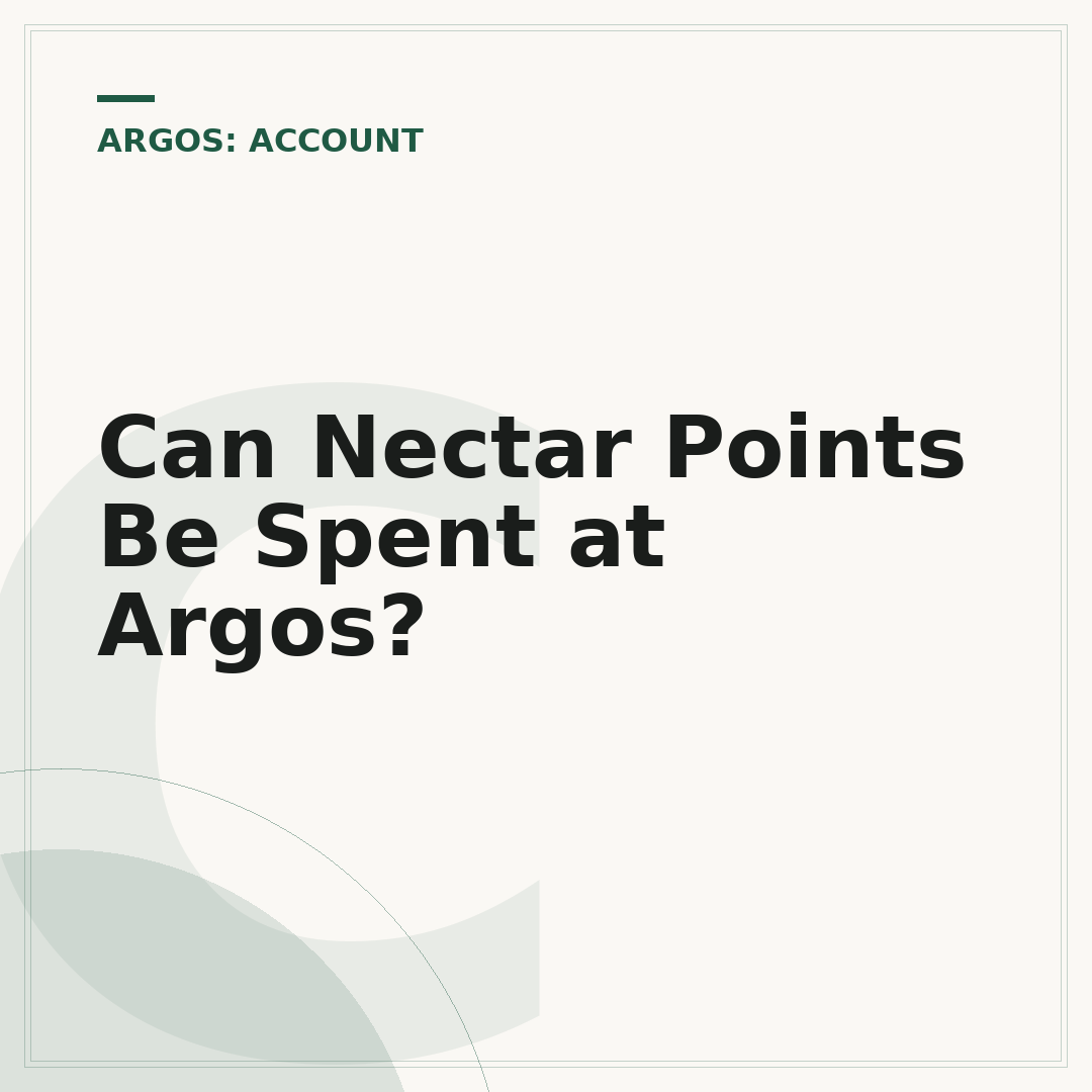 Can Nectar Points Be Spent at Argos?