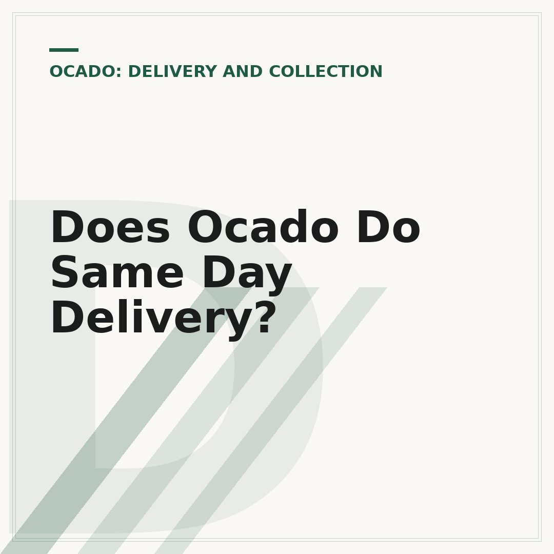 Does Ocado Do Same Day Delivery?