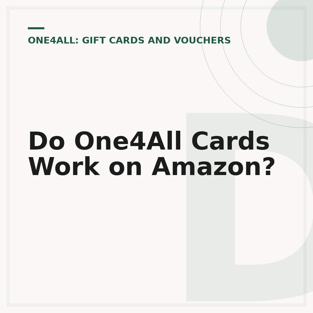 Do One4All Cards Work on Amazon?