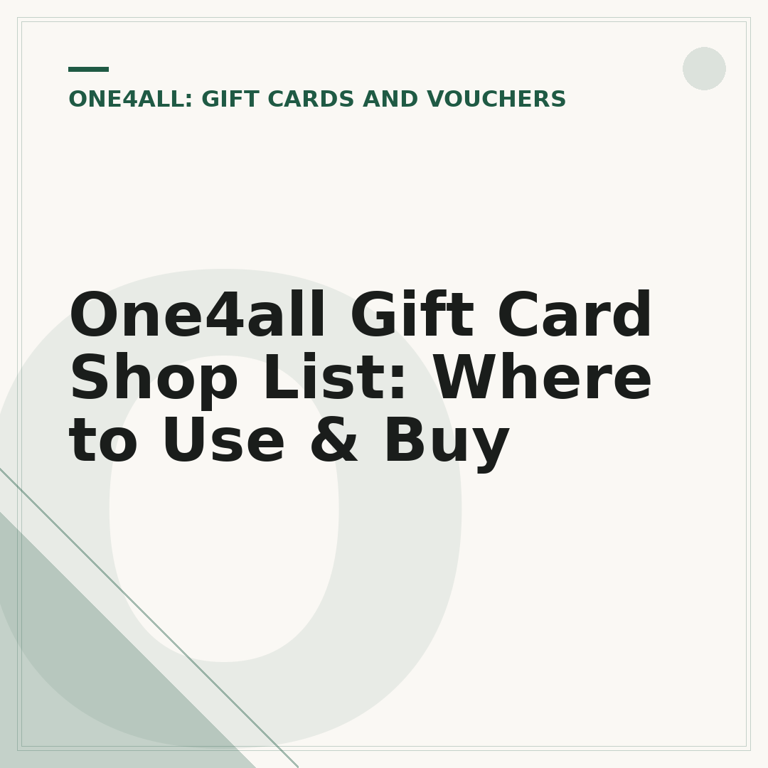 One4all Gift Card Shop List: Where to Use & Buy