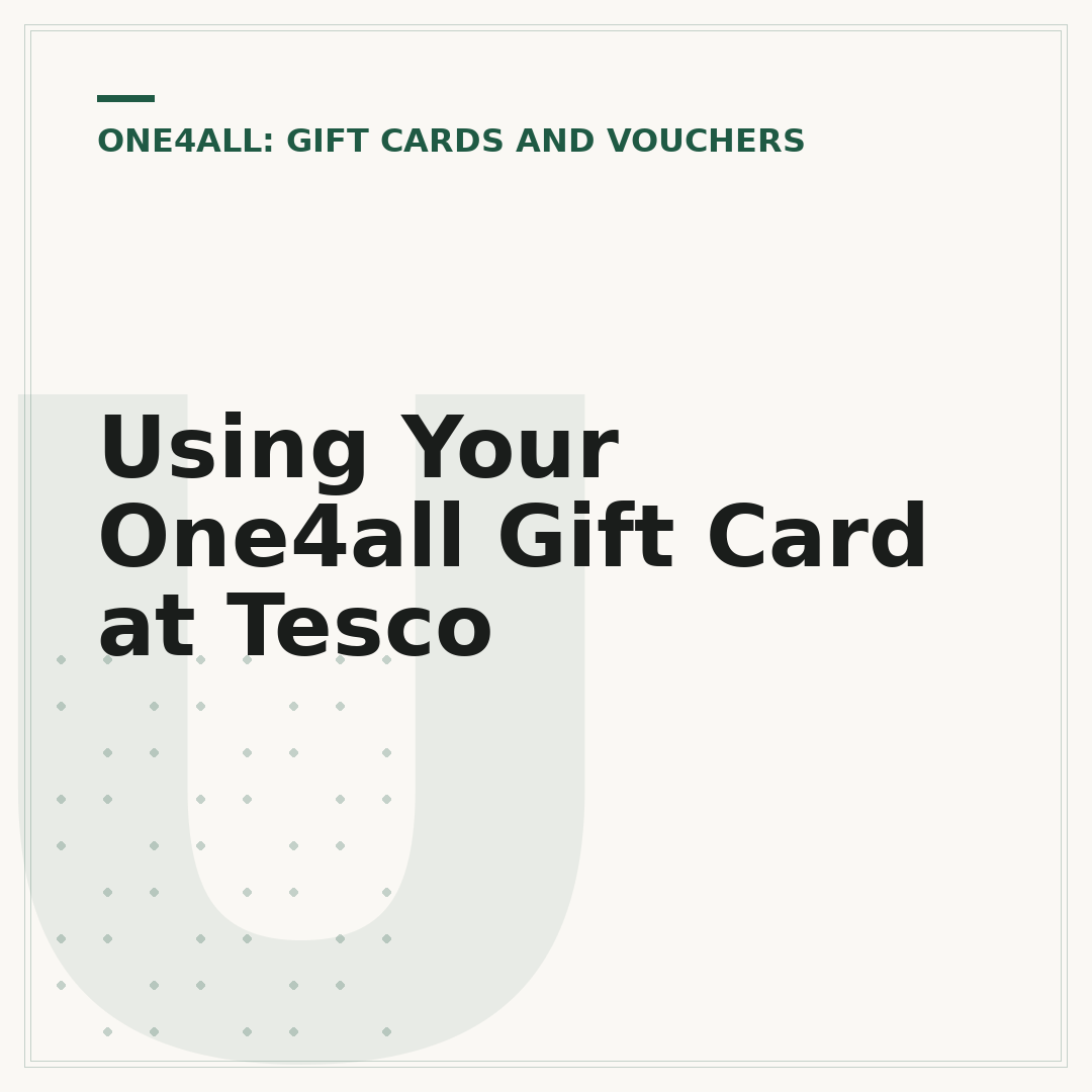 Using Your One4all Gift Card at Tesco