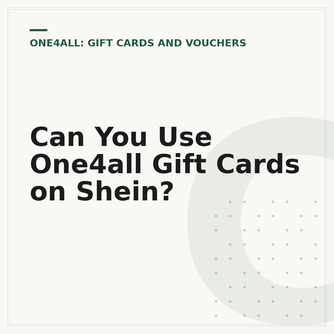 Can You Use One4all Gift Cards on Shein?