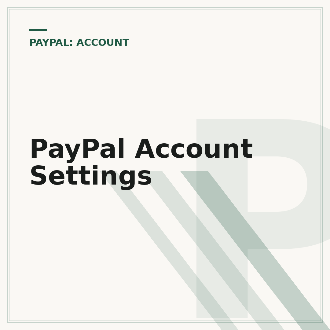 PayPal Account Settings
