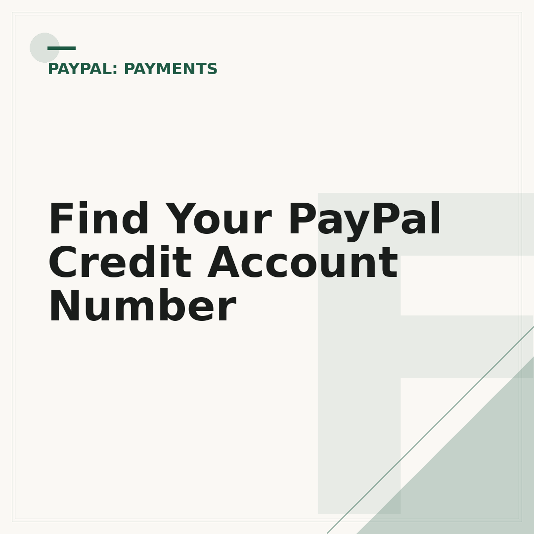 Find Your PayPal Credit Account Number
