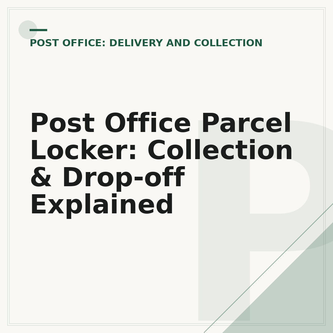 Post Office Parcel Locker: Collection & Drop-off Explained