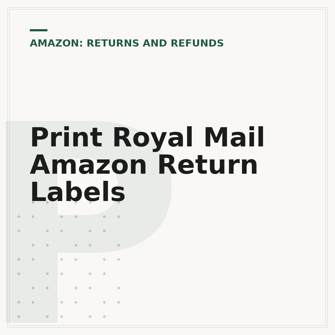 Print Royal Mail Amazon Return Labels