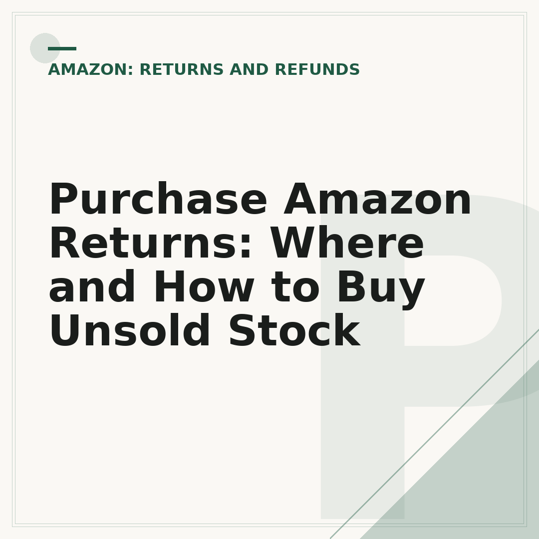 Purchase Amazon Returns: Where and How to Buy Unsold Stock