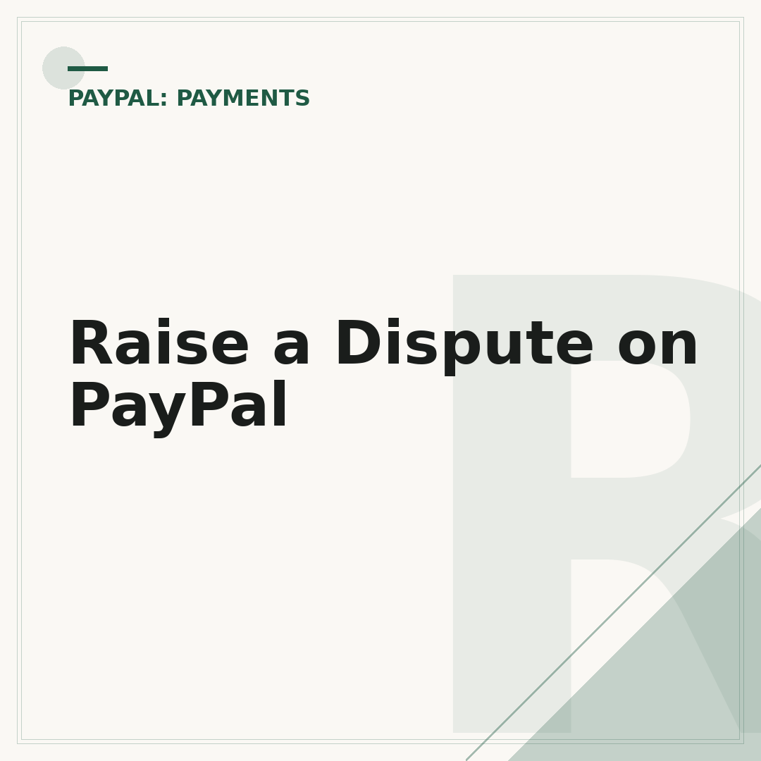 Raise a Dispute on PayPal