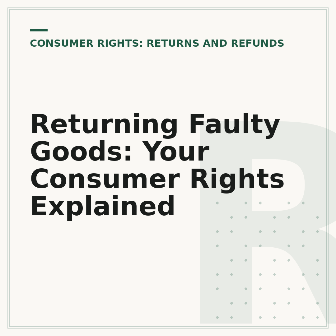 Returning Faulty Goods: Your Consumer Rights Explained