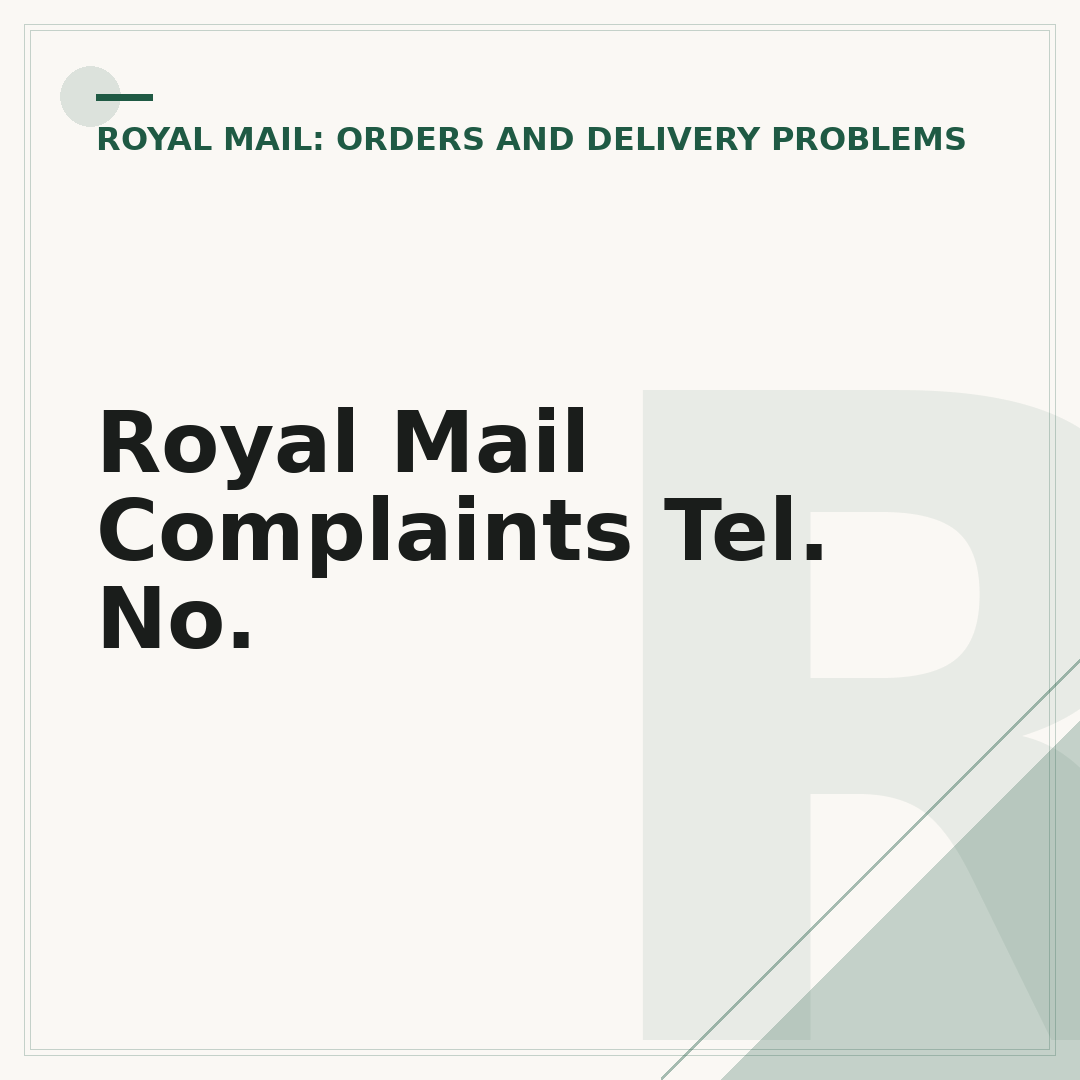 Royal Mail Complaints Tel. No.