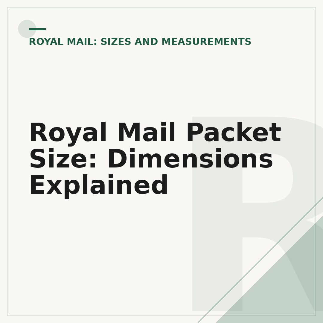 Royal Mail Packet Size: Dimensions Explained