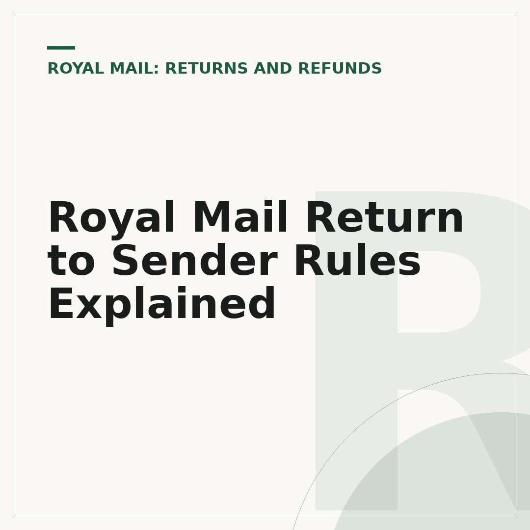 Royal Mail Return to Sender Rules Explained