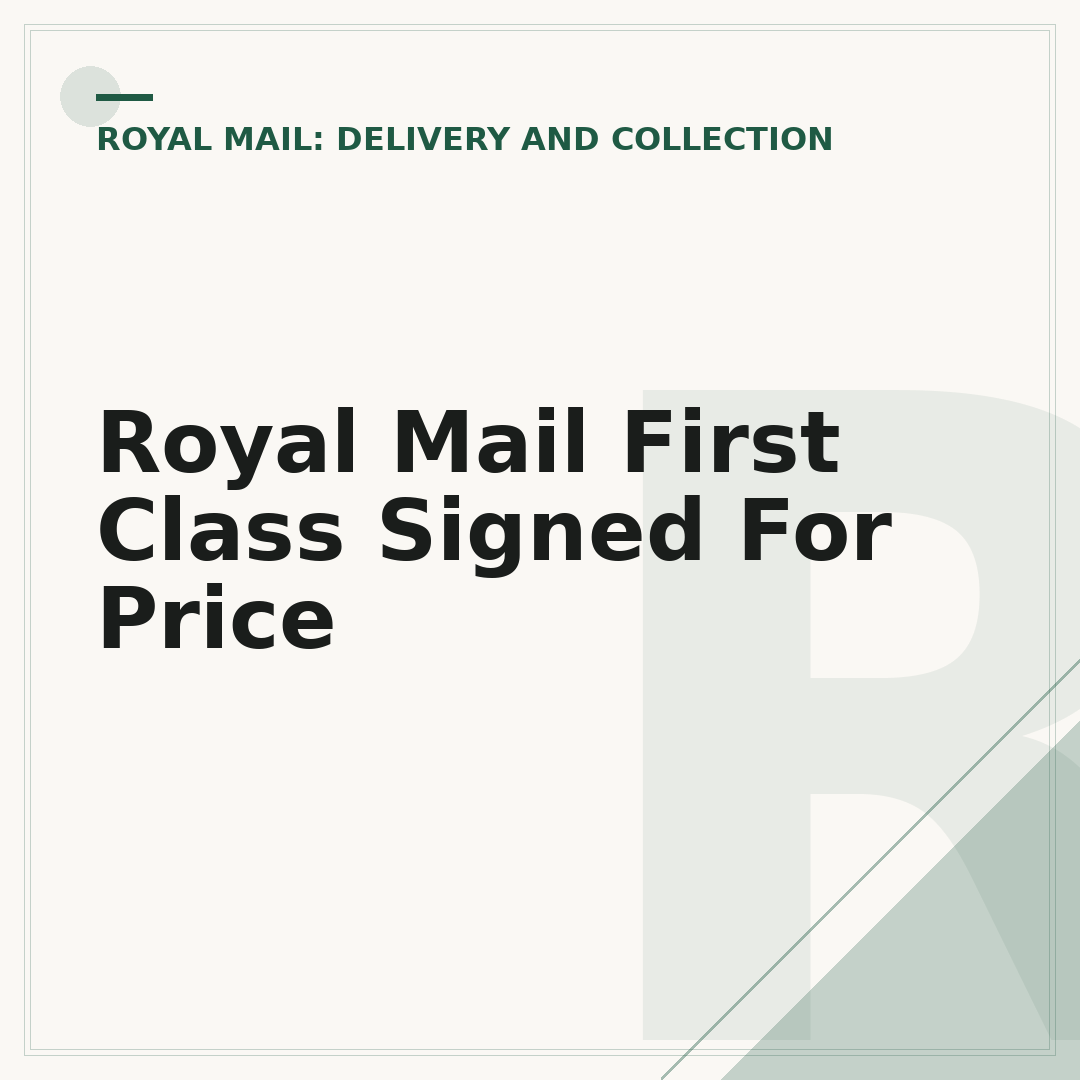 Royal Mail First Class Signed For Price
