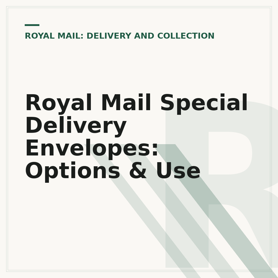 Royal Mail Special Delivery Envelopes: Options & Use