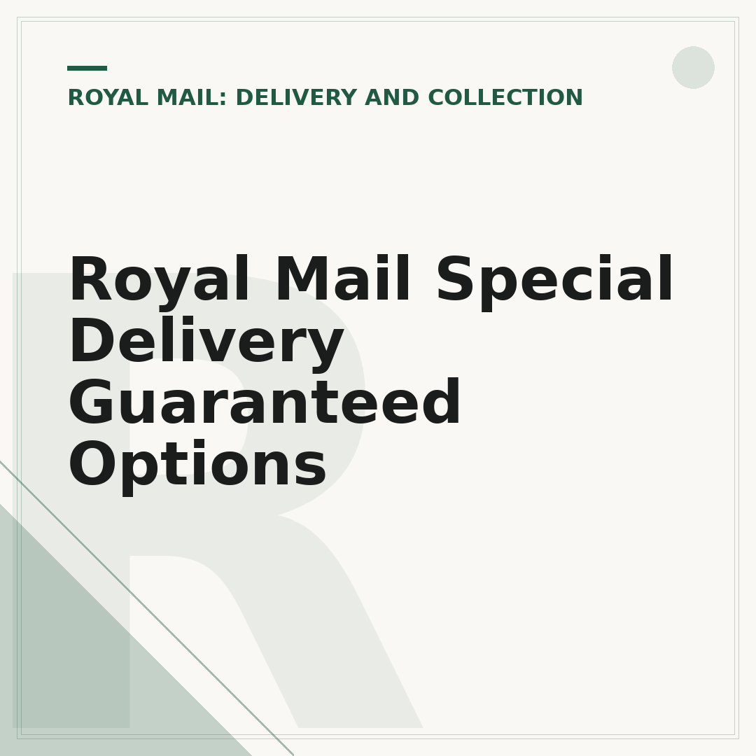 Royal Mail Special Delivery Guaranteed Options