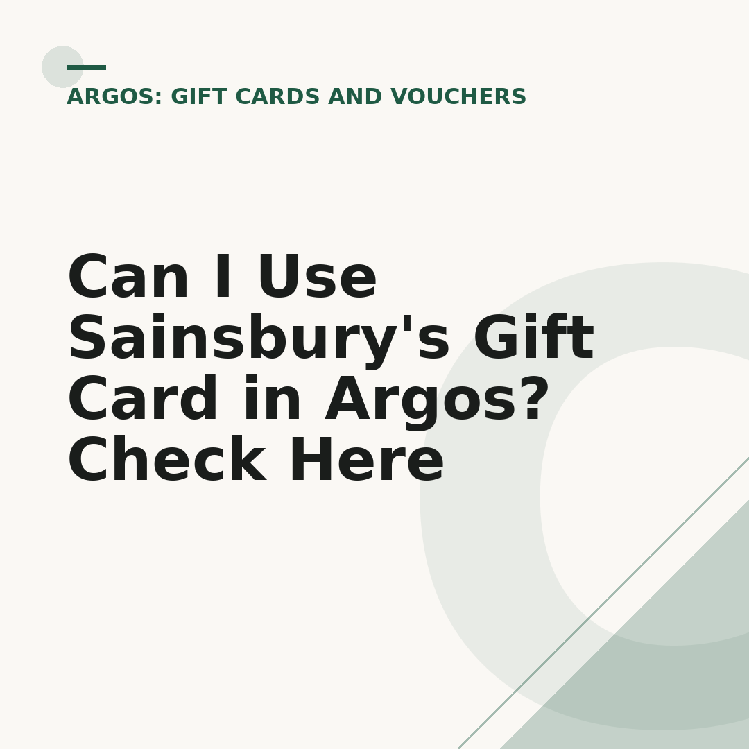 Can I Use Sainsbury's Gift Card in Argos? Check Here