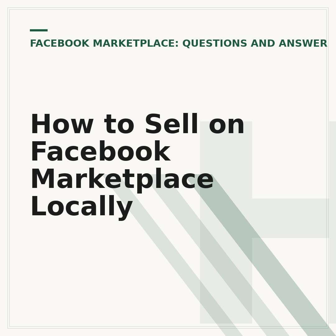 How to Sell on Facebook Marketplace Locally