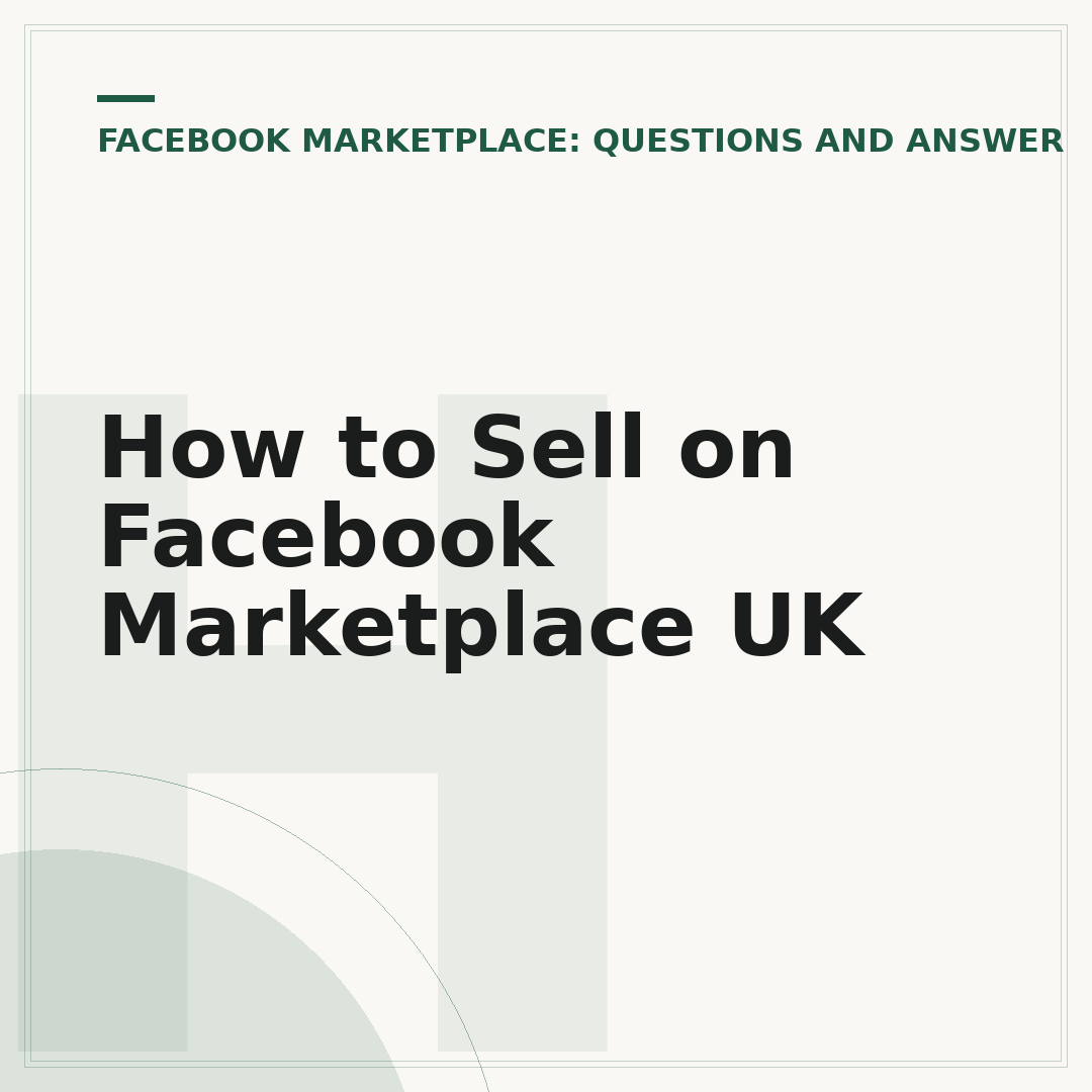 How to Sell on Facebook Marketplace UK