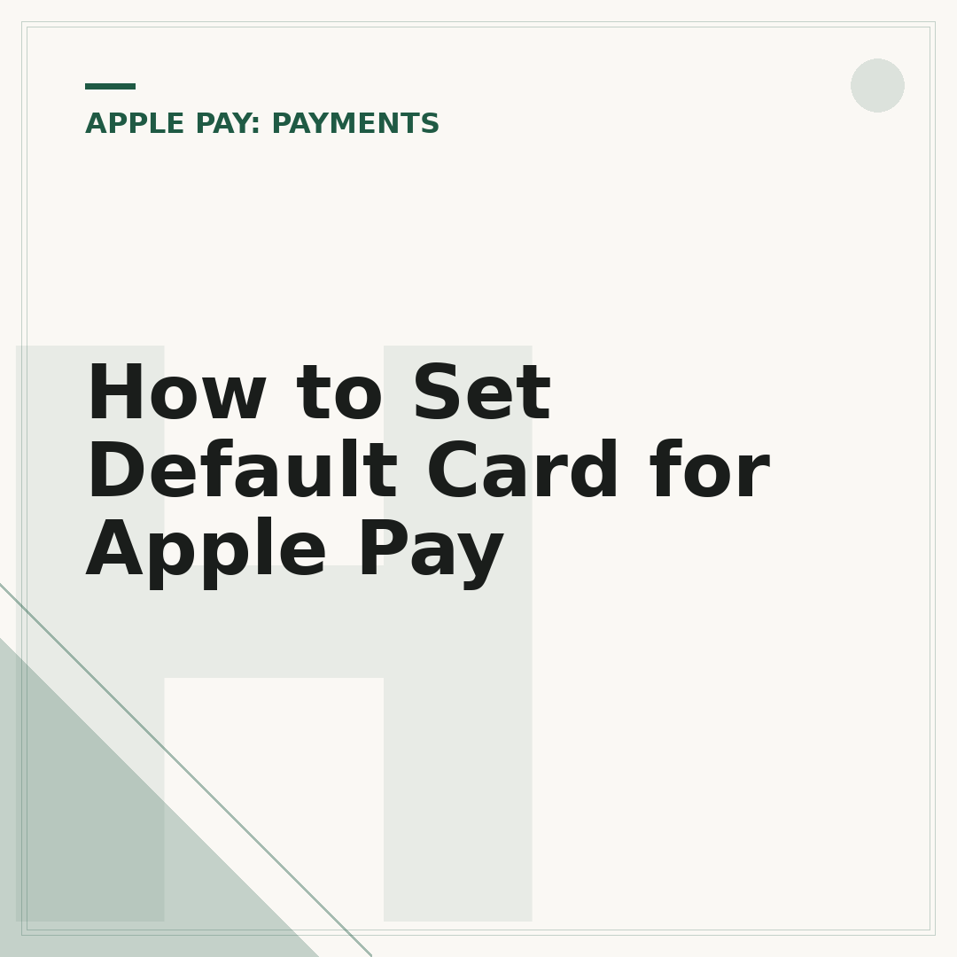 How to Set Default Card for Apple Pay