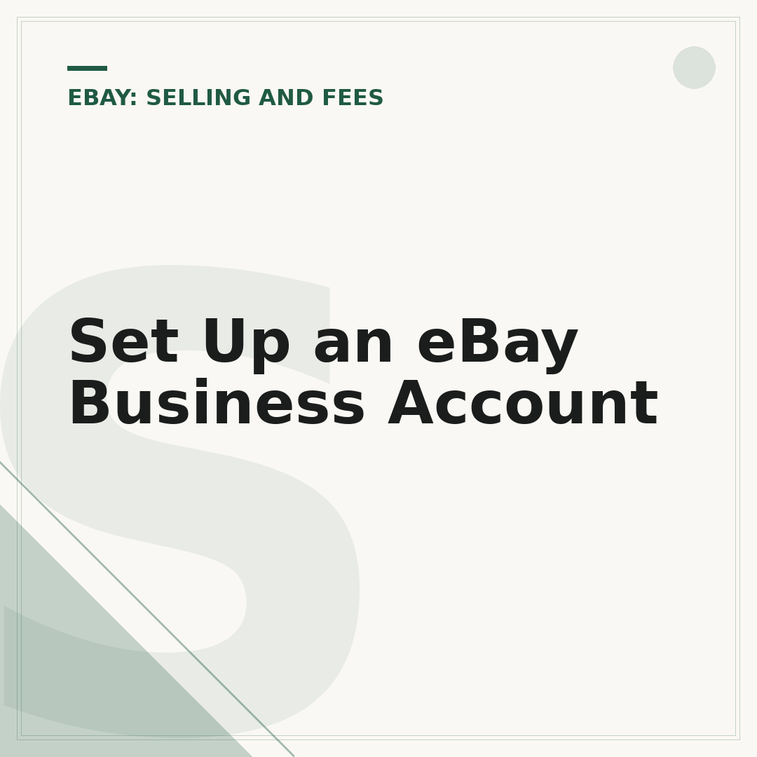 Set Up an eBay Business Account