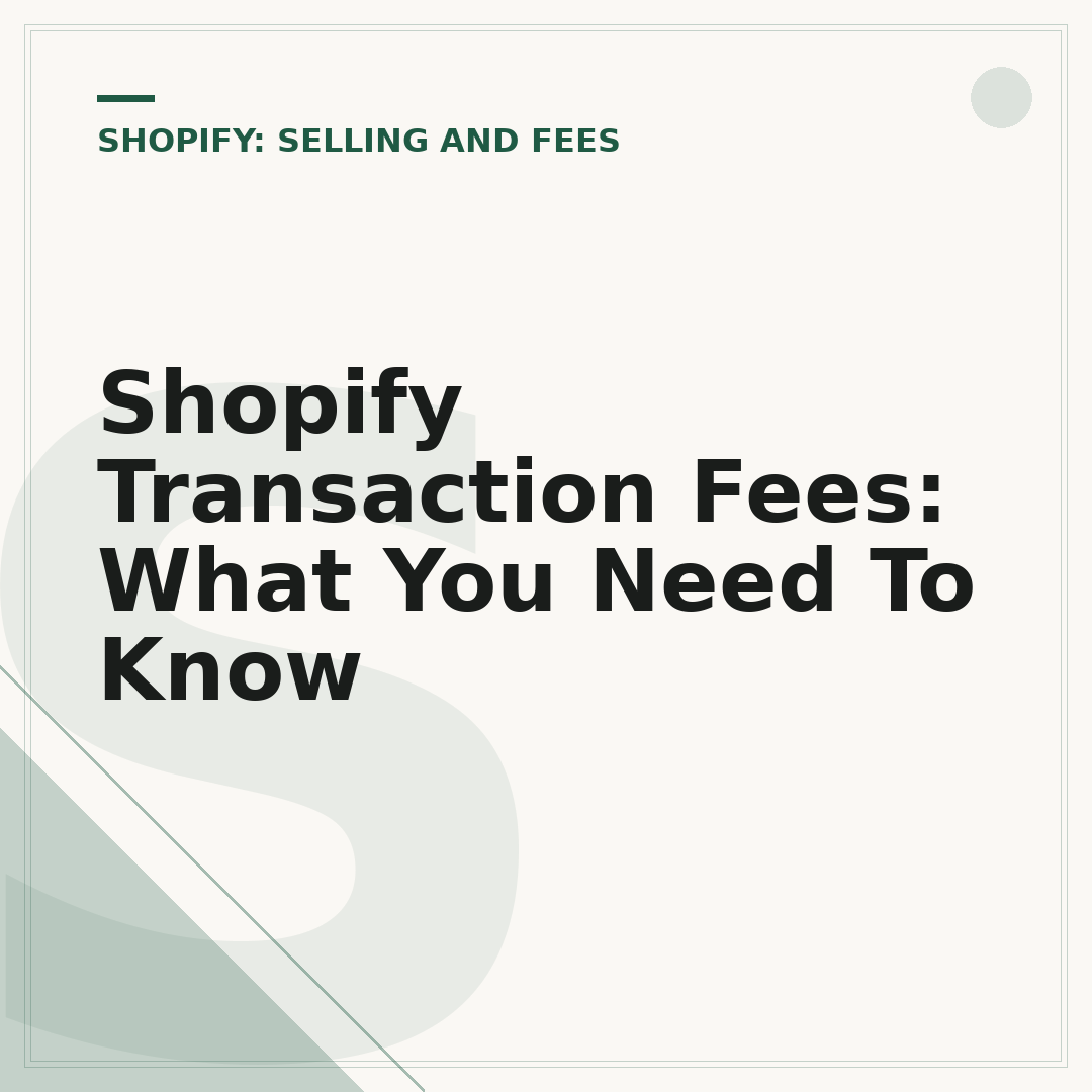 Shopify Transaction Fees: What You Need To Know