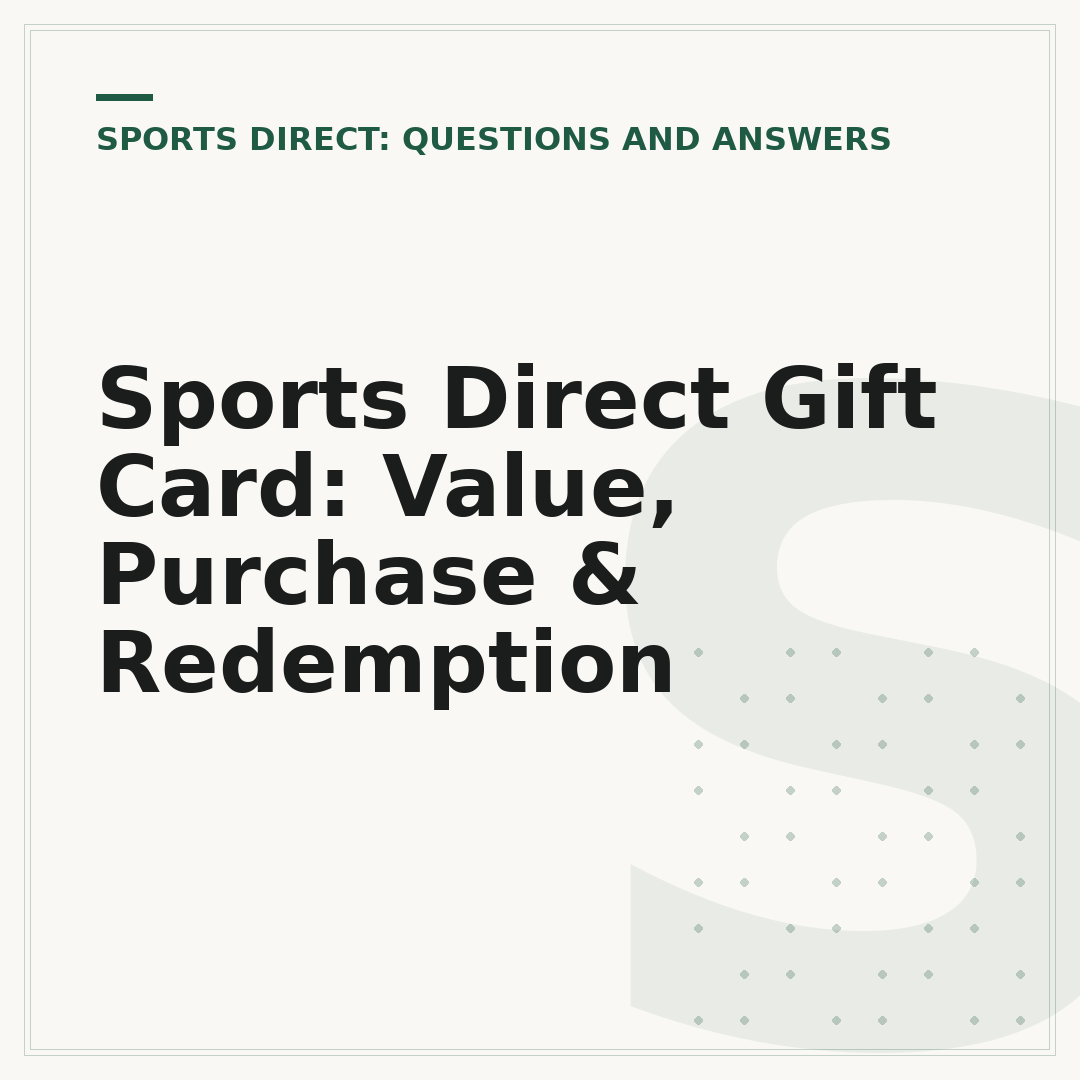 Sports Direct Gift Card: Value, Purchase & Redemption