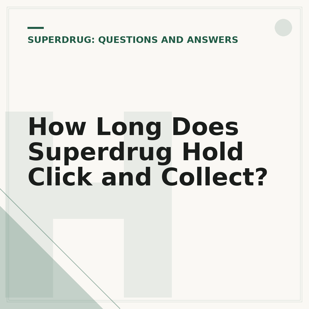 How Long Does Superdrug Hold Click and Collect?