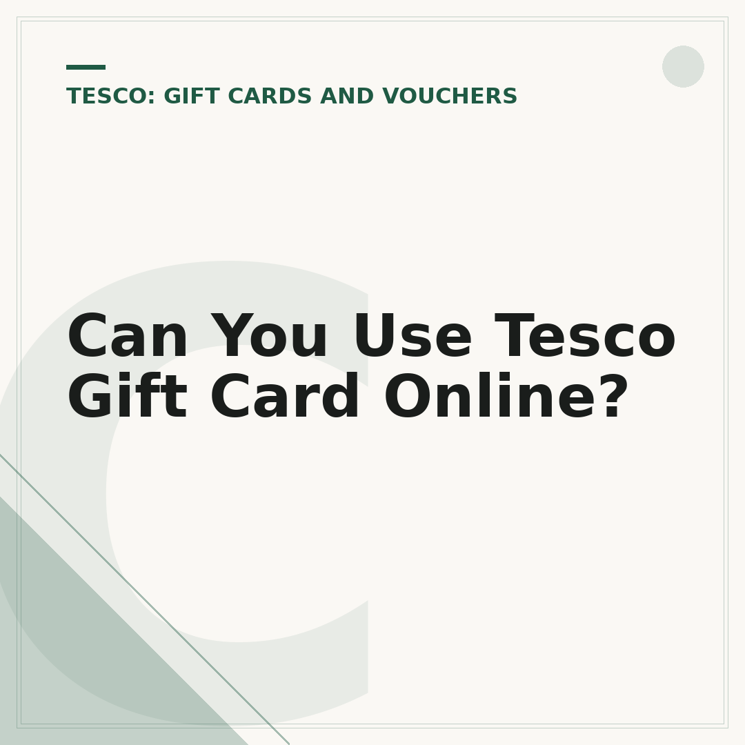 Can You Use Tesco Gift Card Online?