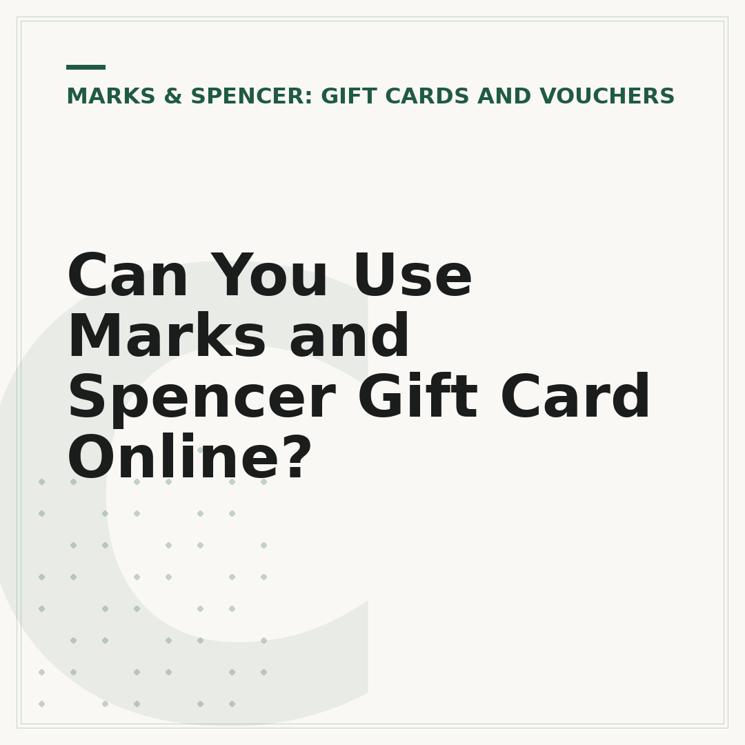 Can You Use Marks and Spencer Gift Card Online?