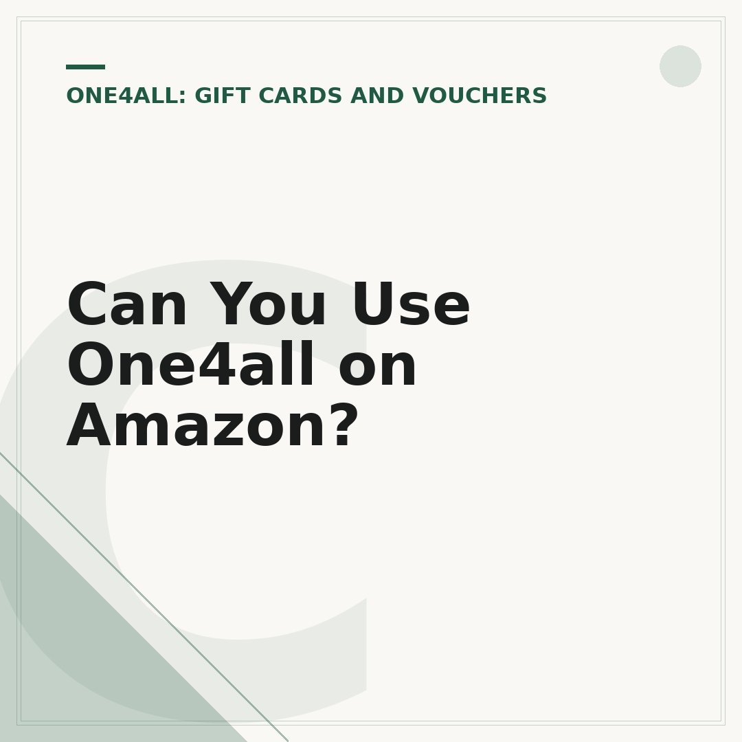 Can You Use One4all on Amazon?