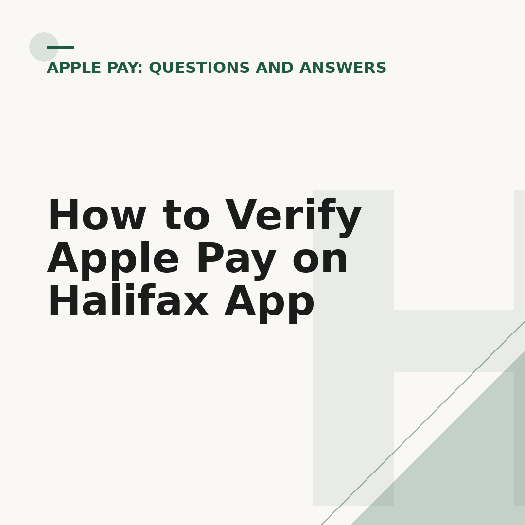 How to Verify Apple Pay on Halifax App