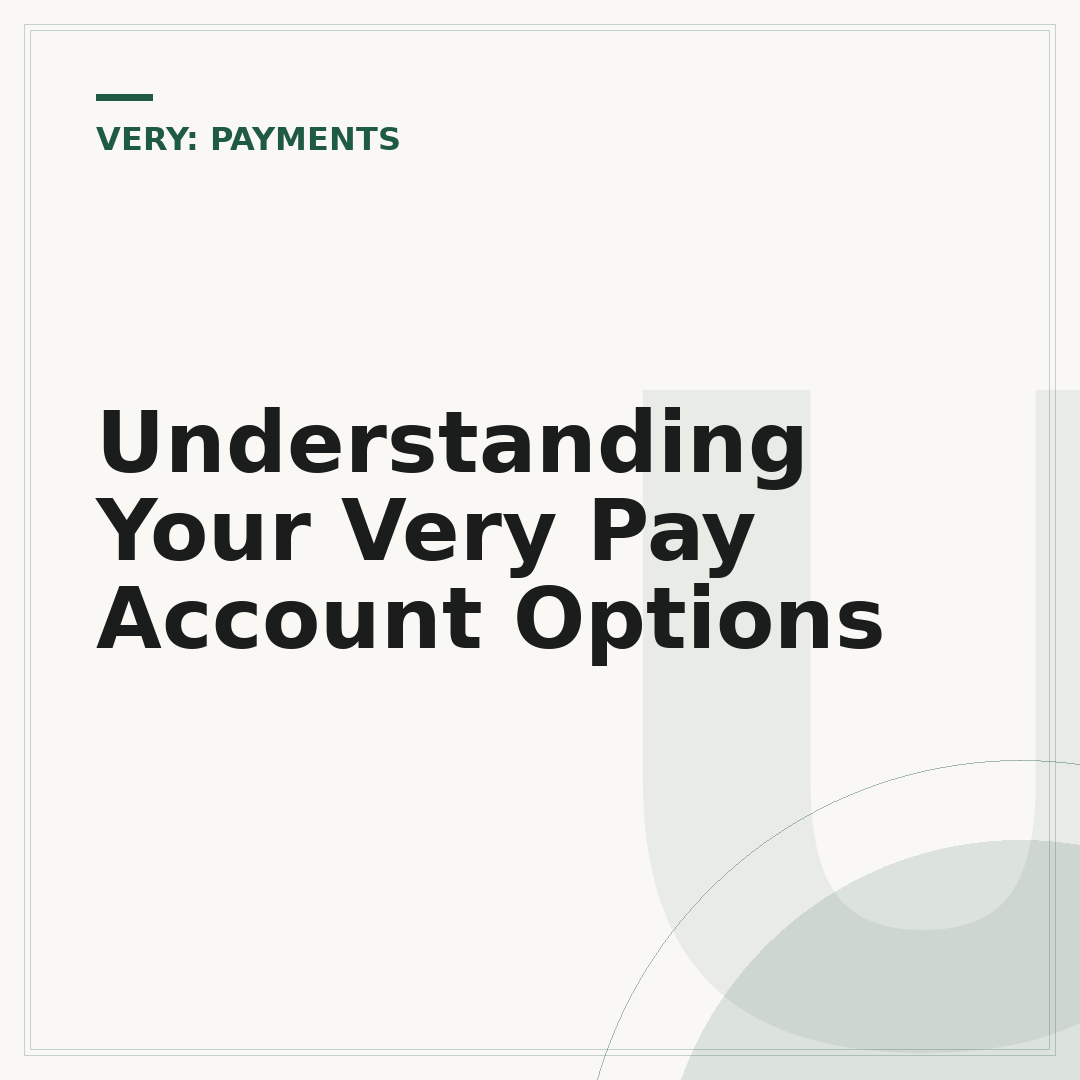 Understanding Your Very Pay Account Options