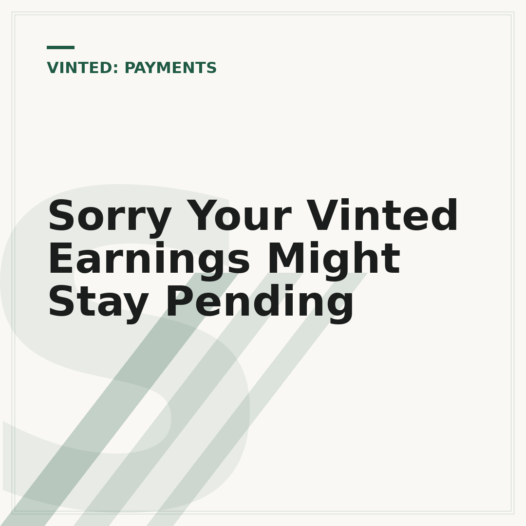 Sorry Your Vinted Earnings Might Stay Pending