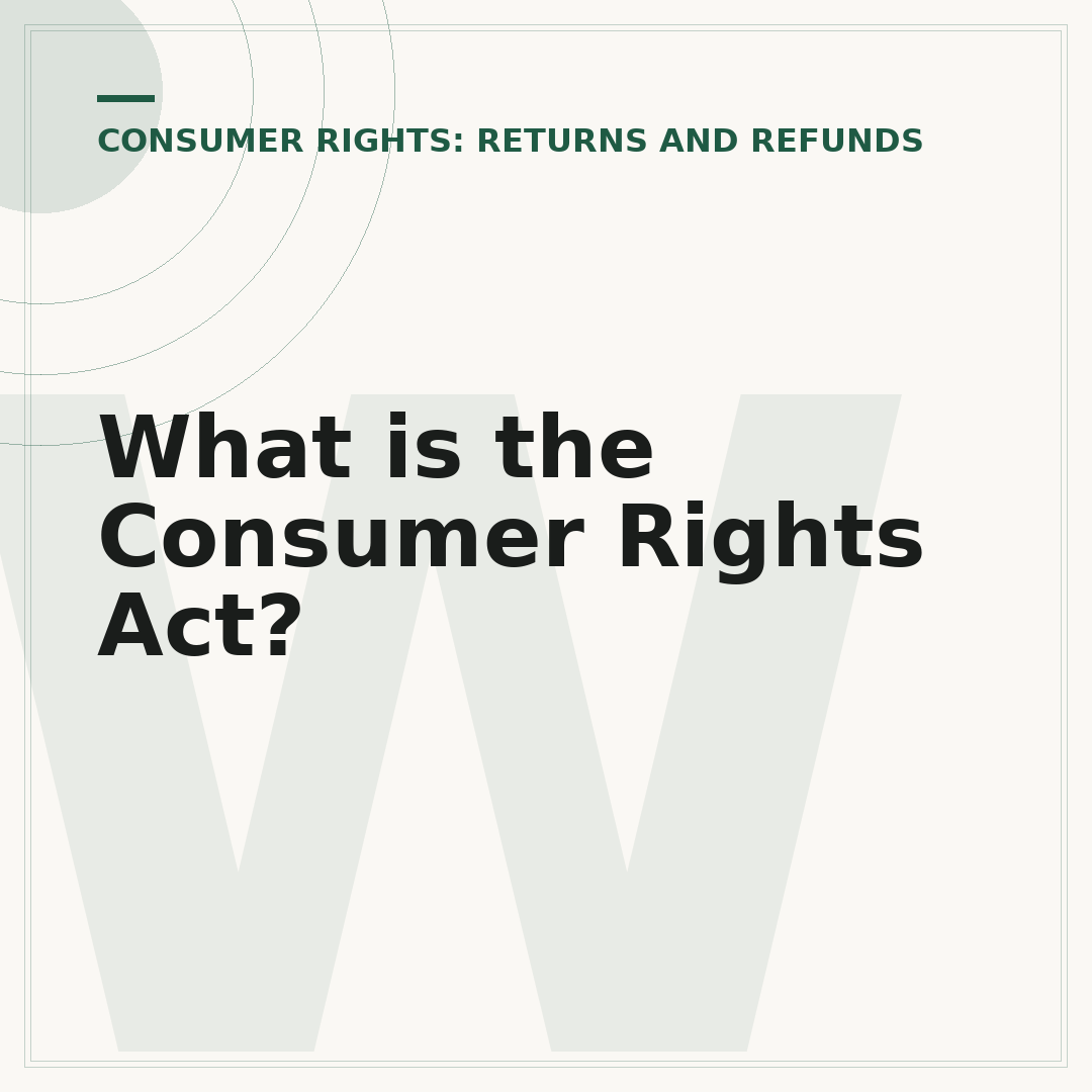 What is the Consumer Rights Act?