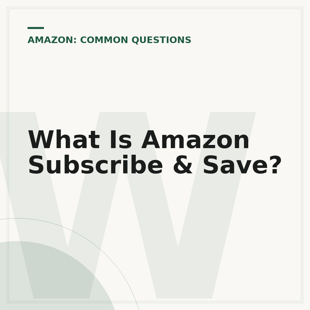 What Is Amazon Subscribe & Save?