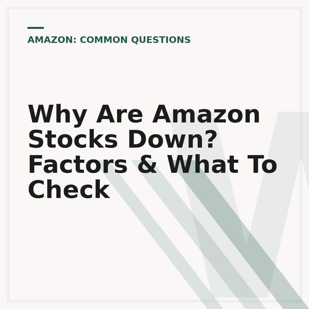 Why Are Amazon Stocks Down? Factors & What To Check
